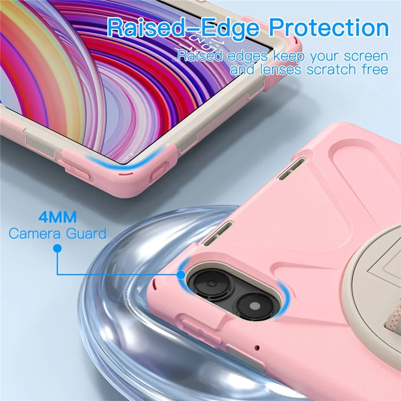 Tablet Case with Shoulder Strap for Xiaomi Redmi Pad Pro 5G / Redmi Pad Pro / Poco Pad 5G / 4G Kickstand Cover - Pink