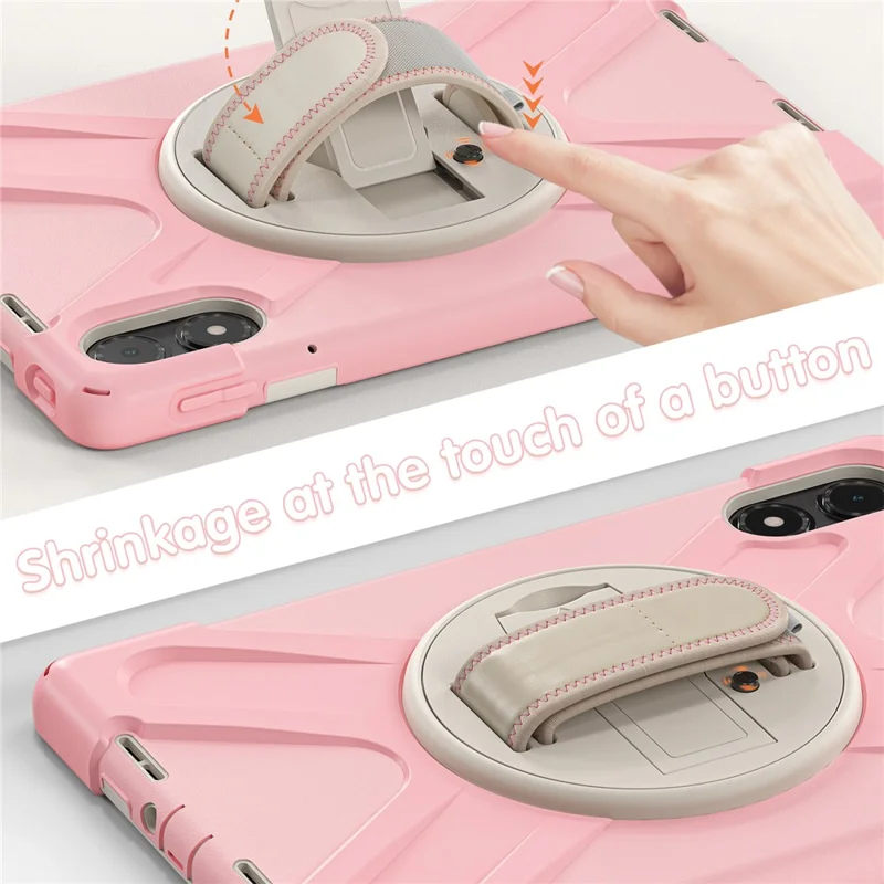 Tablet Case with Shoulder Strap for Xiaomi Redmi Pad Pro 5G / Redmi Pad Pro / Poco Pad 5G / 4G Kickstand Cover - Pink