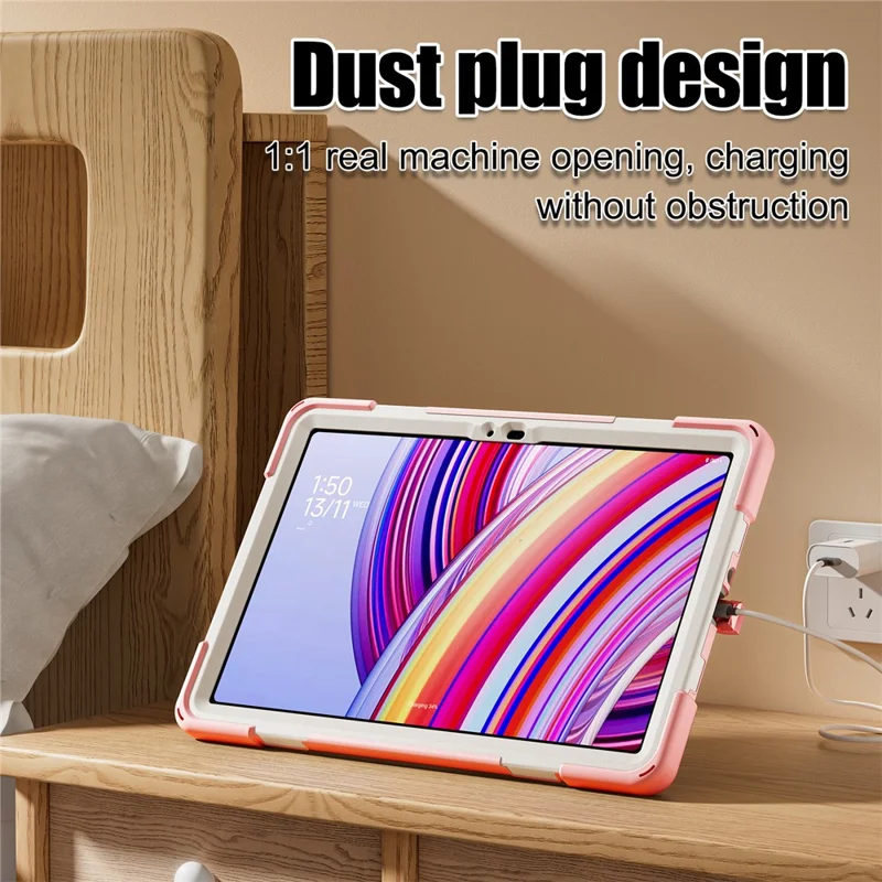 Tablet Case with Shoulder Strap for Xiaomi Redmi Pad Pro 5G / Redmi Pad Pro / Poco Pad 5G / 4G Kickstand Cover - Pink