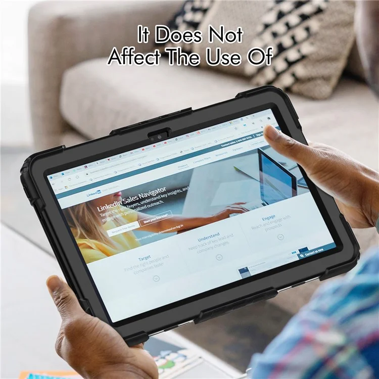 Pour Lenovo Tab M10 Plus (3e génération) / Xiaoxin Pad 2022 10.6 pouces 125FU / 128FU Étui de protection en silicone + PC avec bandoulière Housse anti-rayures Coque antichoc Portable Étui de support pour tablette - Noir