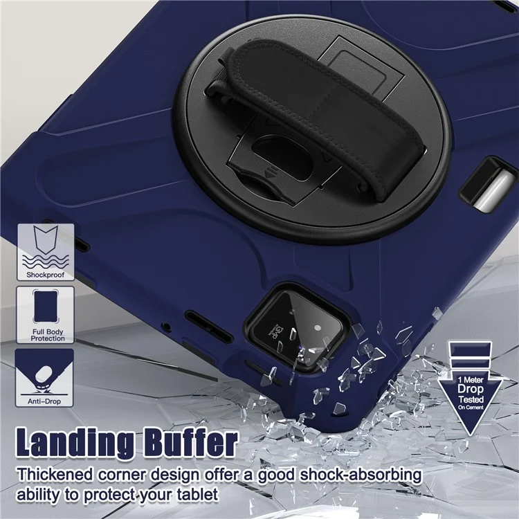 Custodia per Xiaomi Pad 7 in TPU + PC + silicone con supporto antiscivolo - blu navy