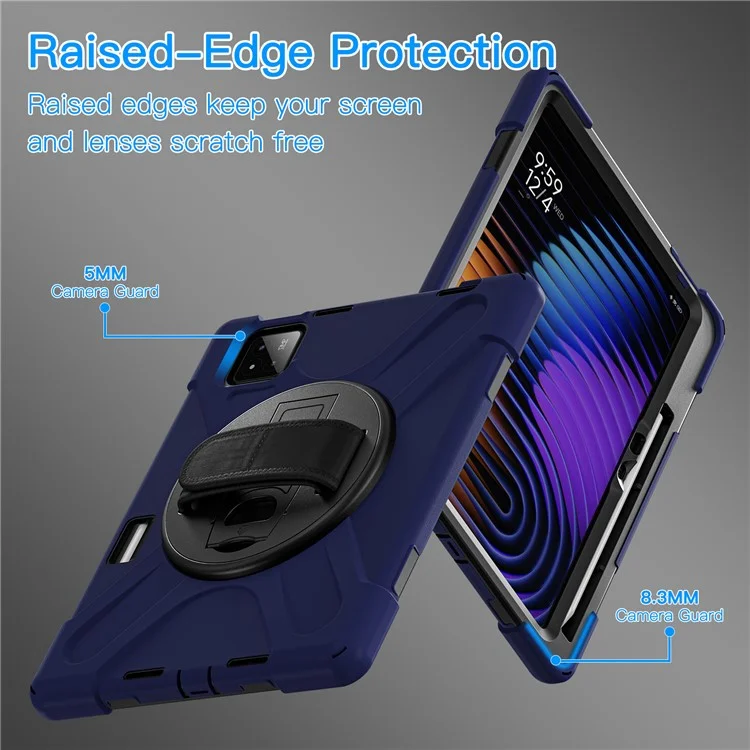 Custodia per Xiaomi Pad 7 in TPU + PC + silicone con supporto antiscivolo - blu navy
