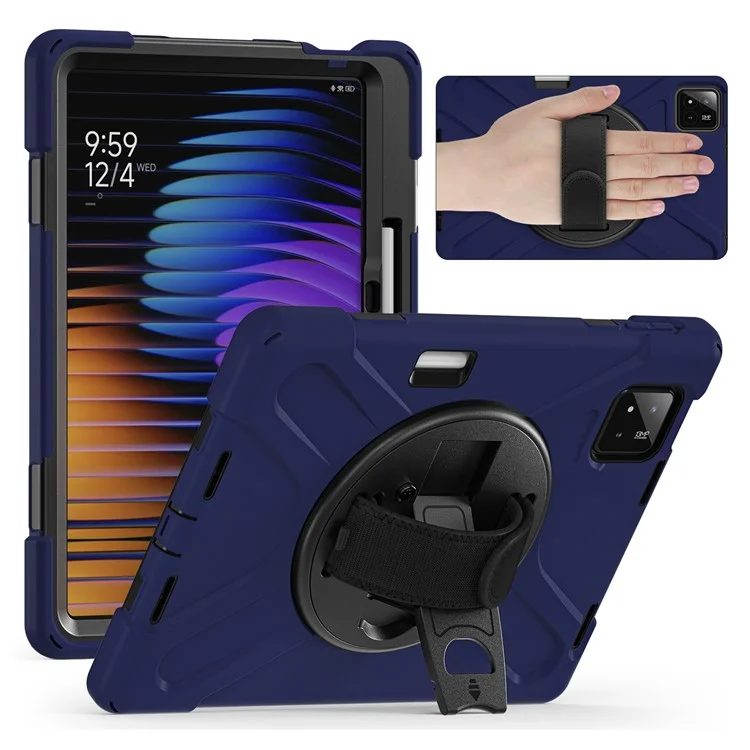 Custodia per Xiaomi Pad 7 in TPU + PC + silicone con supporto antiscivolo - blu navy