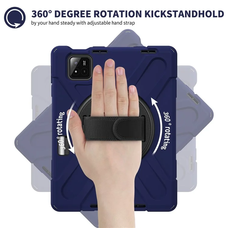 Custodia per Xiaomi Pad 7 in TPU + PC + silicone con supporto antiscivolo - blu navy