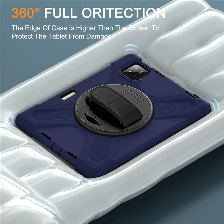 Custodia per Xiaomi Pad 7 in TPU + PC + silicone con supporto antiscivolo - blu navy