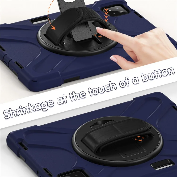 Custodia per Xiaomi Pad 7 in TPU + PC + silicone con supporto antiscivolo - blu navy