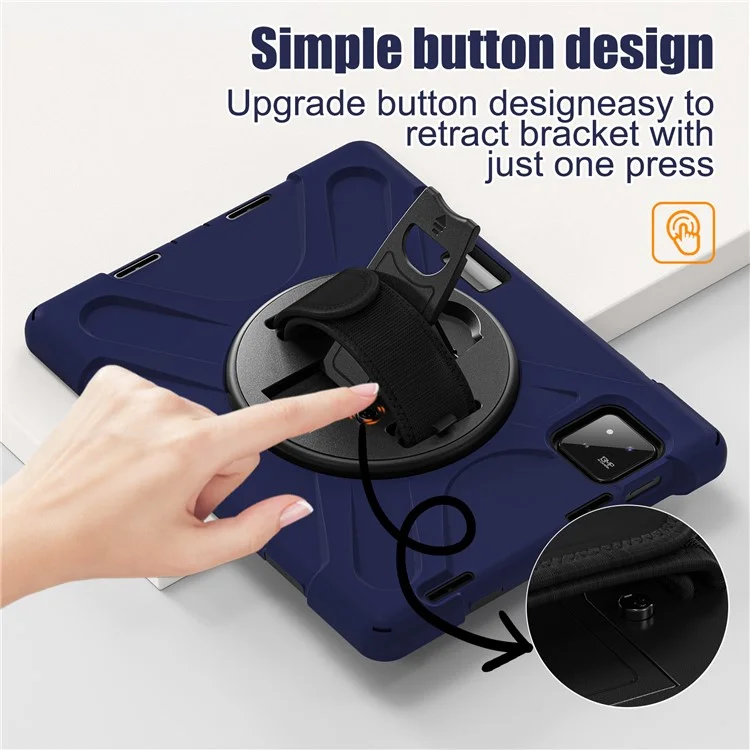 Custodia per Xiaomi Pad 7 in TPU + PC + silicone con supporto antiscivolo - blu navy