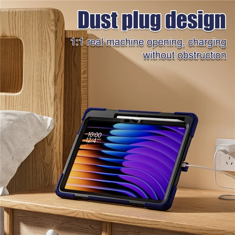 Custodia per Xiaomi Pad 7 in TPU + PC + silicone con supporto antiscivolo - blu navy