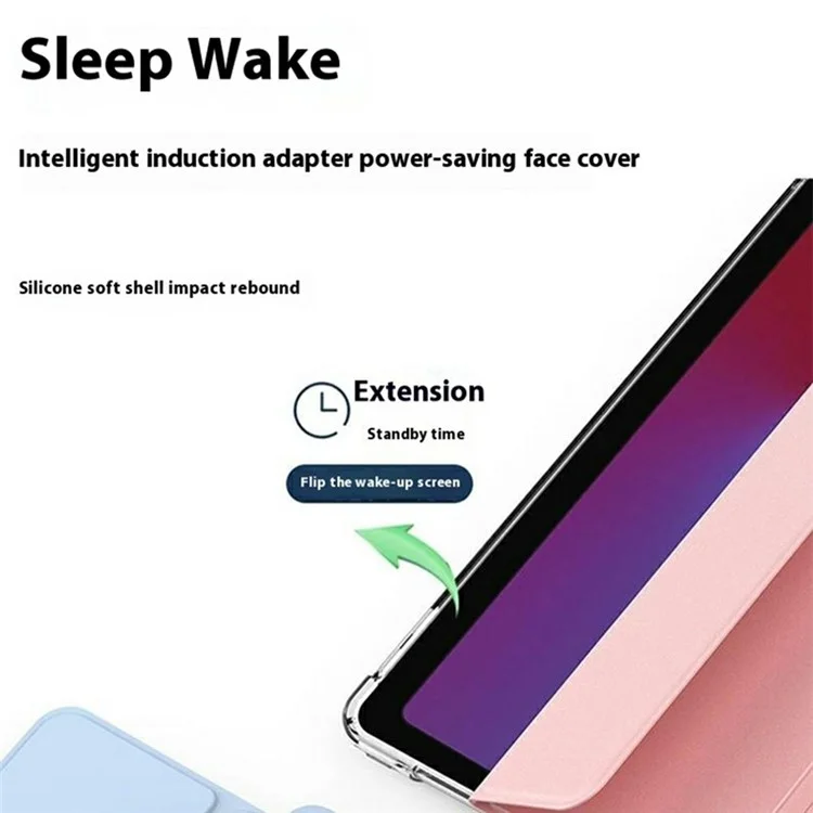 Compra al por mayor de funda para iPad Air 11 (2024) transparente antiimpactos con función de activación/reposo automática de piel sintética - Negro