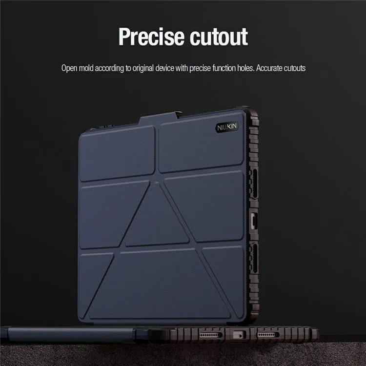 Custodia in pelle Bumper Pro NILLKIN per Xiaomi Pad 7 Pro / Pad 7 Coperchio scorrevole per la fotocamera Origami Stand Custodia per tablet Risveglio / Sospensione automatica - Nero
