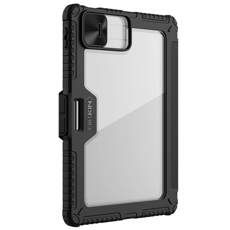 Custodia in pelle Bumper Pro NILLKIN per Xiaomi Pad 7 Pro / Pad 7 Coperchio scorrevole per la fotocamera Origami Stand Custodia per tablet Risveglio / Sospensione automatica - Nero