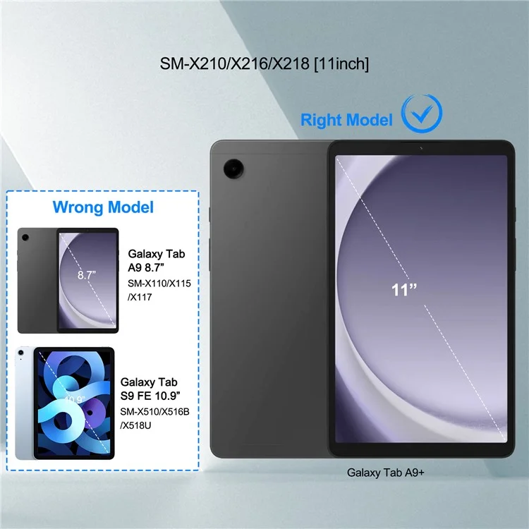 Étui pour Samsung Galaxy Tab A9+ avec support et dragonne Housse de tablette en PC + silicone - Arc-en-ciel