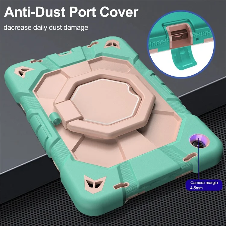 Für Samsung Galaxy Tab A9+ Hülle mit Handgriff Ständer PC + Silikon Tablet Cover - Regenbogen