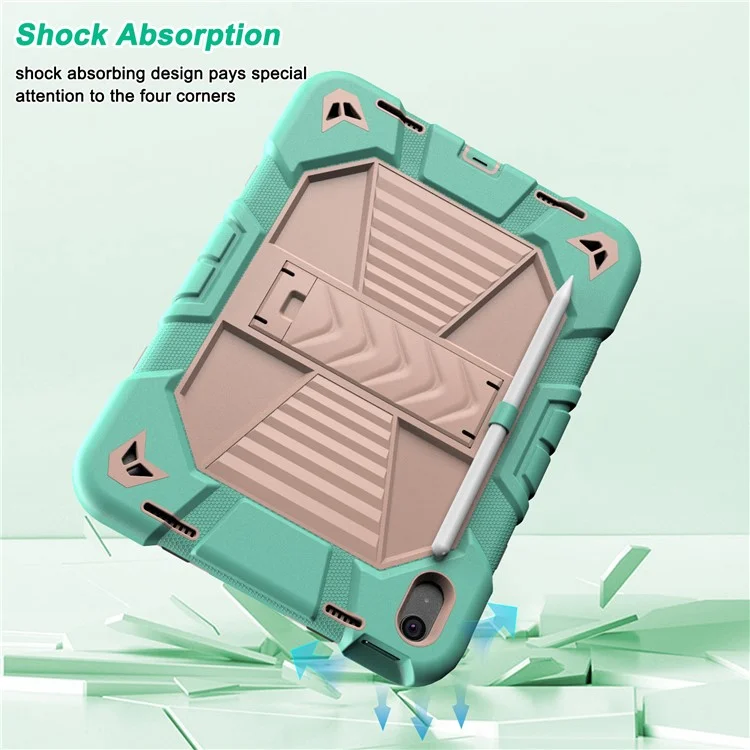 Capa para tablet iPad 10.9 (2022) com suporte PC + Capa protetora de silicone à prova de choque - Arco-íris