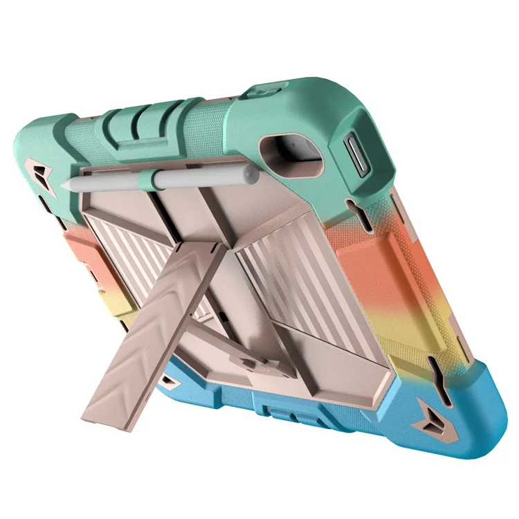Capa para tablet iPad 10.9 (2022) com suporte PC + Capa protetora de silicone à prova de choque - Arco-íris