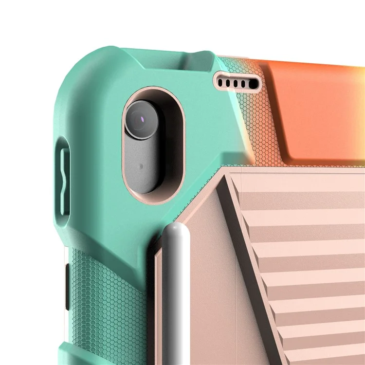 Capa para tablet iPad 10.9 (2022) com suporte PC + Capa protetora de silicone à prova de choque - Arco-íris