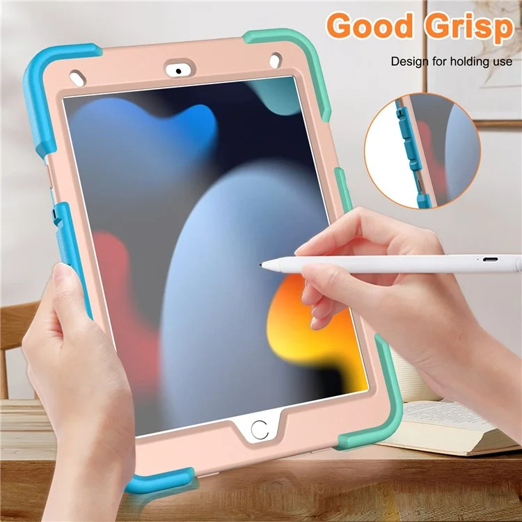 Tablet-Hülle mit Ständer für iPad 10.2 (2021) / (2020) / (2019) PC + stoßfeste Silikonschutzhülle - Regenbogen