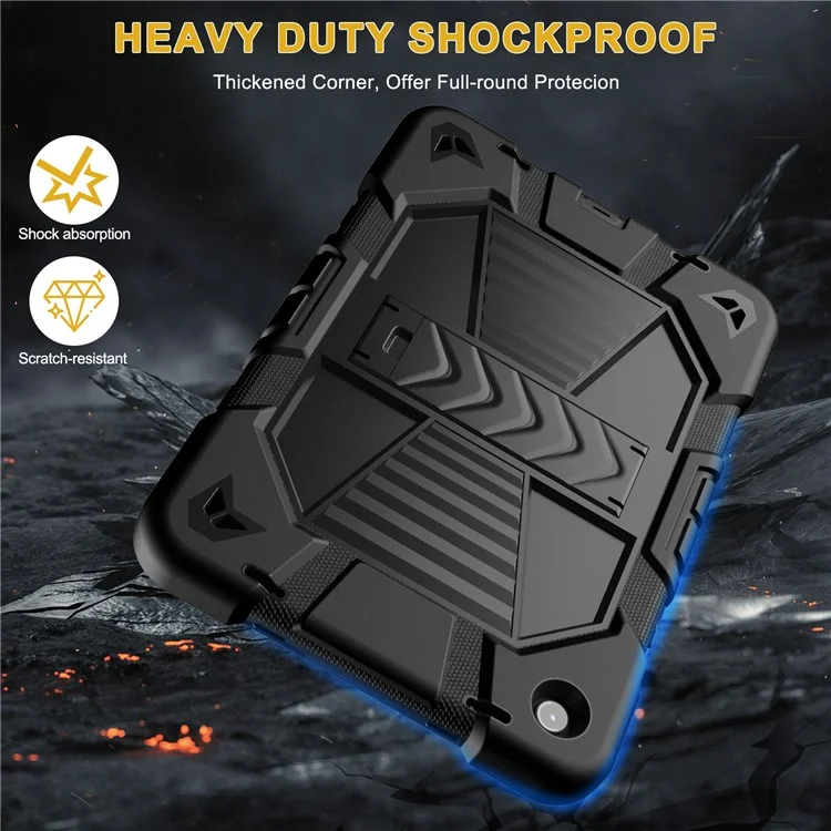Capa para tablet Samsung Galaxy Tab A9+ com suporte, proteção de PC + silicone à prova de choques - Arco-íris
