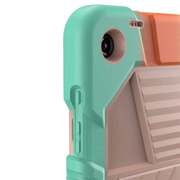 Capa para tablet Samsung Galaxy Tab A9+ com suporte, proteção de PC + silicone à prova de choques - Arco-íris