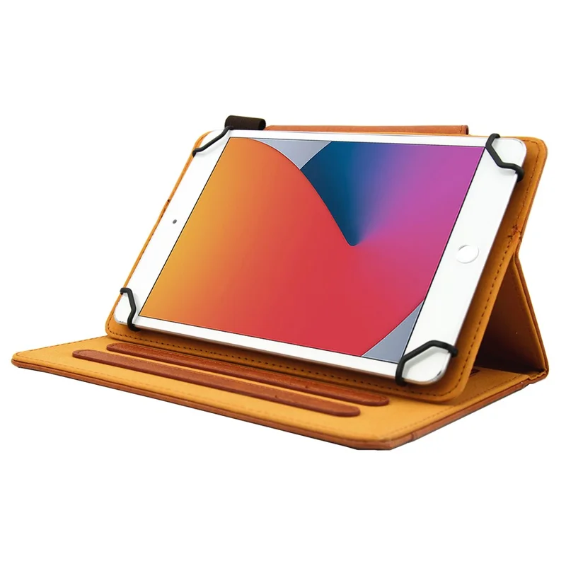Für 10 Zoll Universal Tablet Hülle Auto Aufwachen / Schlaf PU Leder Ständer Klapphülle mit Geldbörse - Braun