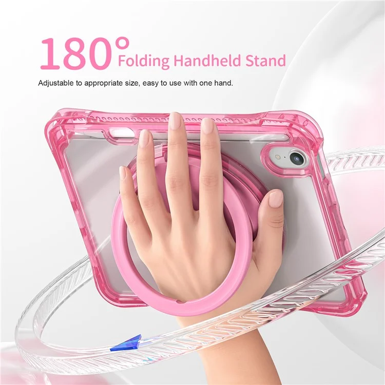 Für iPad mini (2024) / mini (2021) Hülle Rotary Kickstand PC+TPU+Acryl Tablet Cover - Rose