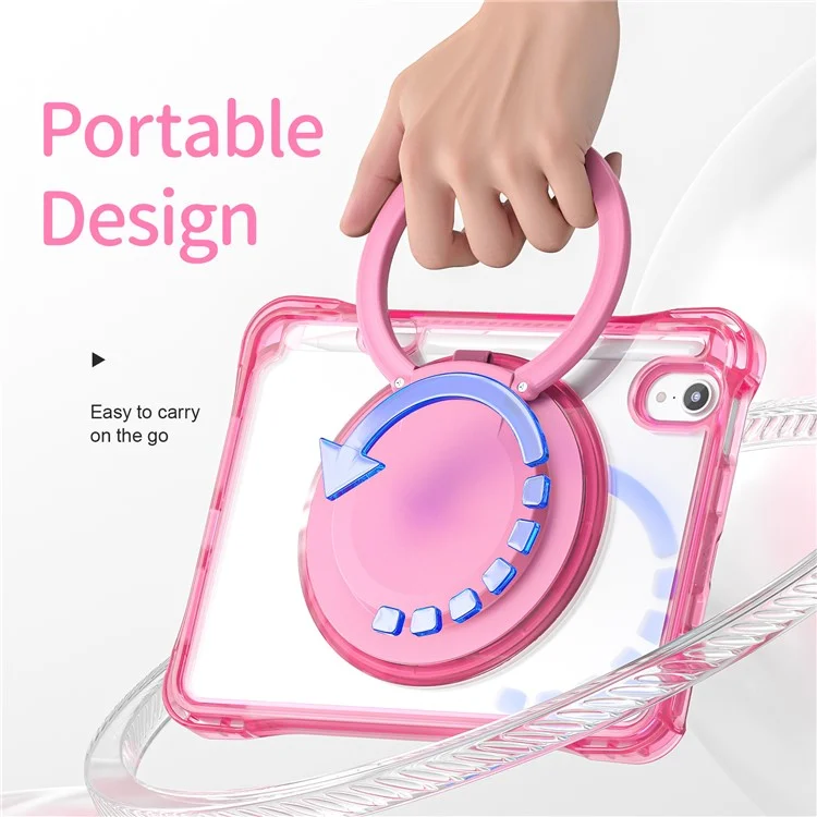 Für iPad mini (2024) / mini (2021) Hülle Rotary Kickstand PC+TPU+Acryl Tablet Cover - Rose