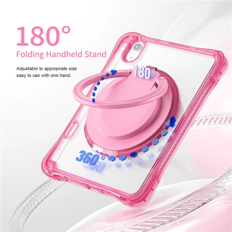 Für iPad mini (2024) / mini (2021) Hülle Rotary Kickstand PC+TPU+Acryl Tablet Cover - Rose