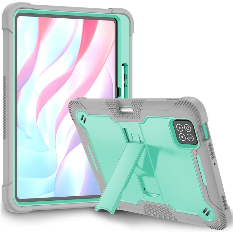 Custodia per Xiaomi Pad 7 Pro / Pad 7 con supporto in silicone + PC Protezione dagli urti - Verde menta + Grigio