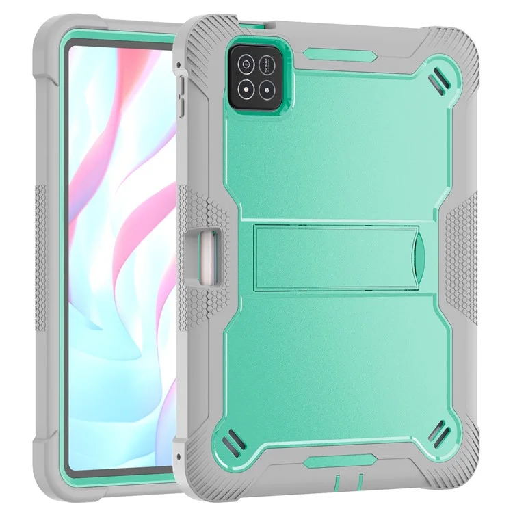 Custodia per Xiaomi Pad 7 Pro / Pad 7 con supporto in silicone + PC Protezione dagli urti - Verde menta + Grigio