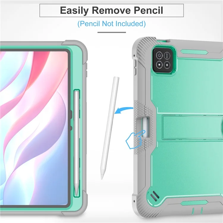 Custodia per Xiaomi Pad 7 Pro / Pad 7 con supporto in silicone + PC Protezione dagli urti - Verde menta + Grigio
