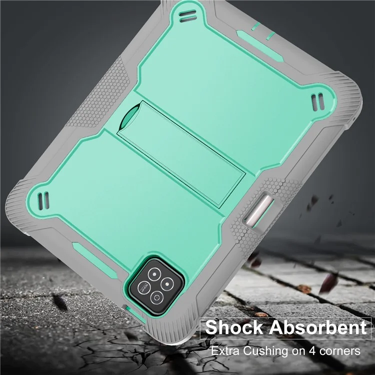 Custodia per Xiaomi Pad 7 Pro / Pad 7 con supporto in silicone + PC Protezione dagli urti - Verde menta + Grigio