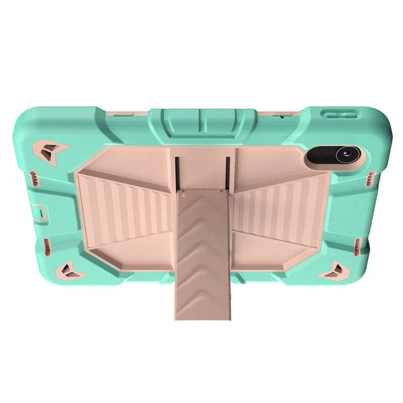 Tablet Case For Lenovo Tab M11 TB330FU 331FC / K11 / Xiaoxin Pad 11 2024 PC + Silicone Shockproof Protective Cover with Kickstand - Green + Pink