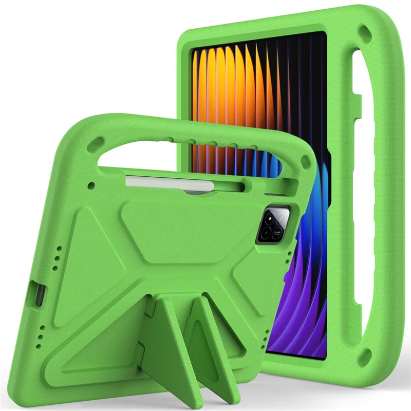 For Xiaomi Poco Pad X1 / Pad 8 Pro / Pad 8 / Pad 7 Pro / Pad 7 Case Hand Grip Kickstand Tablet EVA Cover - Green