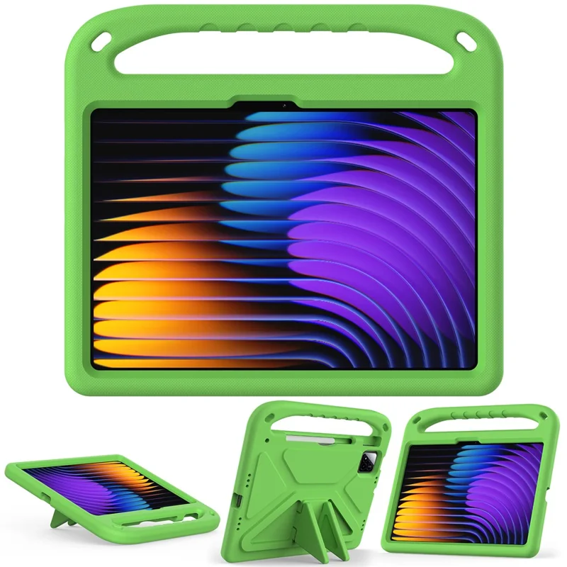 For Xiaomi Poco Pad X1 / Pad 8 Pro / Pad 8 / Pad 7 Pro / Pad 7 Case Hand Grip Kickstand Tablet EVA Cover - Green