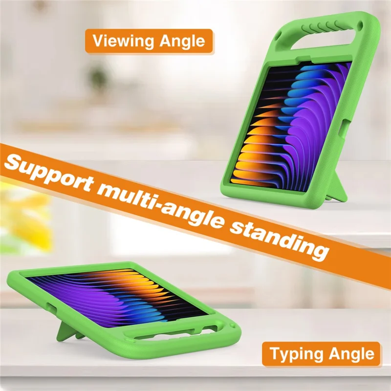 For Xiaomi Poco Pad X1 / Pad 8 Pro / Pad 8 / Pad 7 Pro / Pad 7 Case Hand Grip Kickstand Tablet EVA Cover - Green