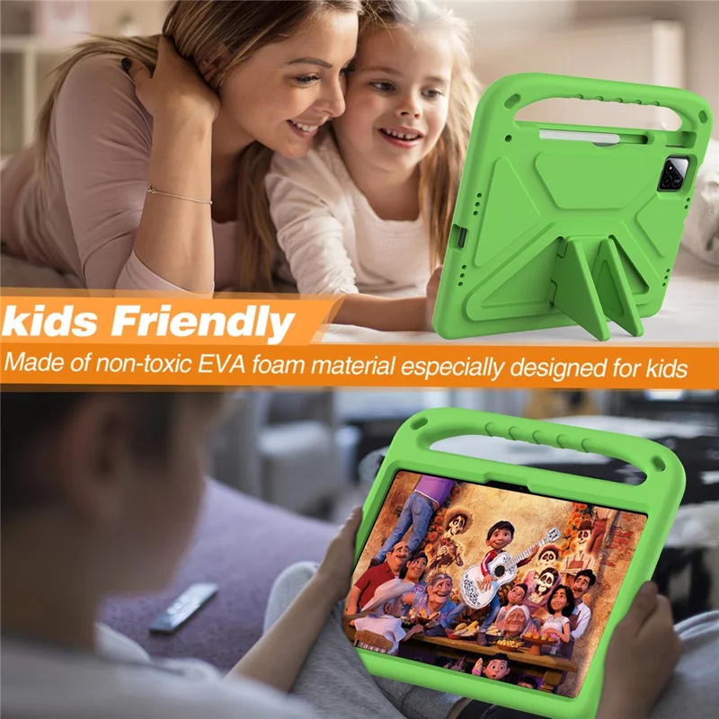 For Xiaomi Poco Pad X1 / Pad 8 Pro / Pad 8 / Pad 7 Pro / Pad 7 Case Hand Grip Kickstand Tablet EVA Cover - Green