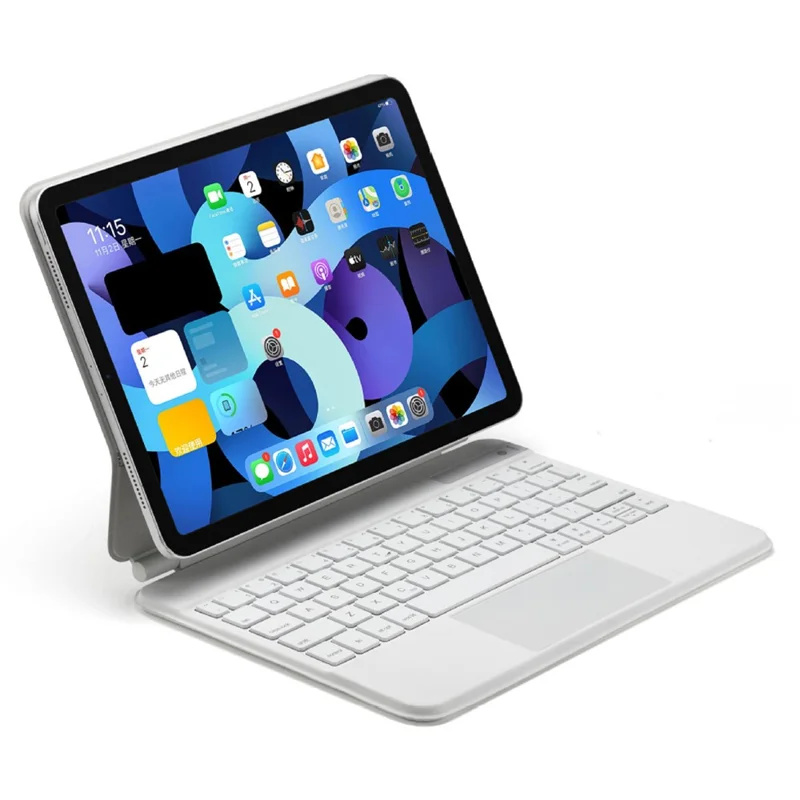 Tastiera Bluetooth SP02 per iPad Air 13 (2024) / iPad Pro 12.9 (2022) / (2021) / (2020) / (2018) con touchpad magnetico e custodia per tablet - Bianco