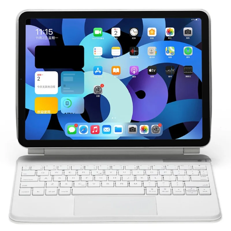 Tastiera Bluetooth SP02 per iPad Air 13 (2024) / iPad Pro 12.9 (2022) / (2021) / (2020) / (2018) con touchpad magnetico e custodia per tablet - Bianco