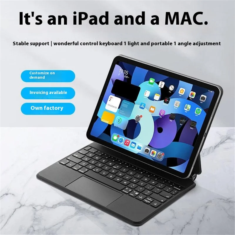 SP01-P11 Bluetooth-Compatible Keyboard for iPad Air 11 (2025) / (2024) / Air (2022) / (2020) / iPad Pro 11 (2022) / (2021) / (2020) / (2018) - White