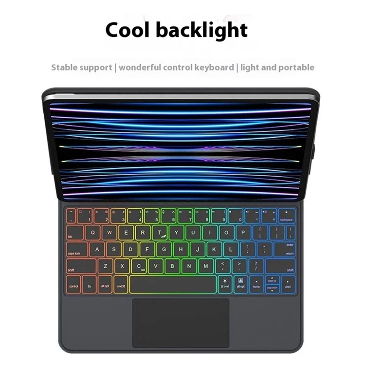Clavier rétroéclairé pour iPad Air 11 (2024) / Air (2022) / (2020) / iPad Pro 11 (2022) / (2021) / (2020) / (2018) (connecteur intelligent, sans Bluetooth)