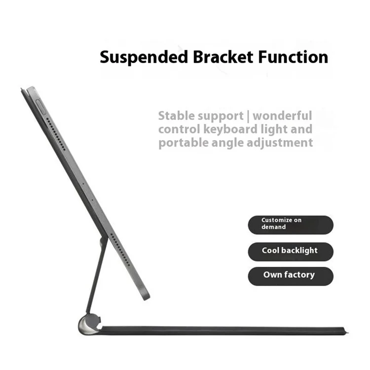 Clavier rétroéclairé pour iPad Air 11 (2024) / Air (2022) / (2020) / iPad Pro 11 (2022) / (2021) / (2020) / (2018) (connecteur intelligent, sans Bluetooth)