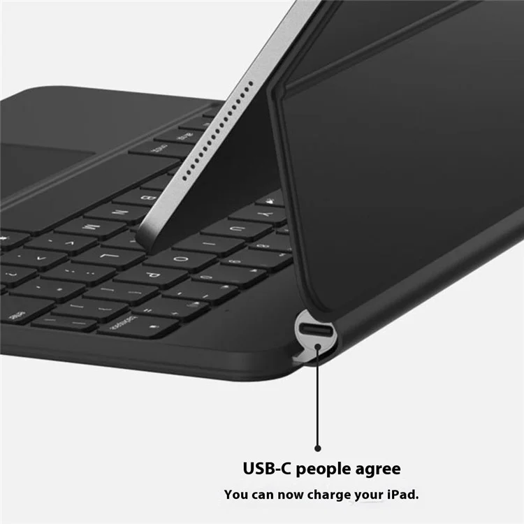 Clavier magnétique rétroéclairé pour iPad Air 13 (2024) / iPad Pro 12,9 (2022) / (2021) / (2020) / (2018) (connecteur intelligent, sans Bluetooth)