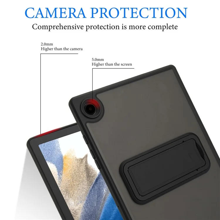 Étui pour Samsung Galaxy Tab A8 10.5 (2022) / (2021) avec support, peau TPU + PC - Couverture de tablette tactile - Noir