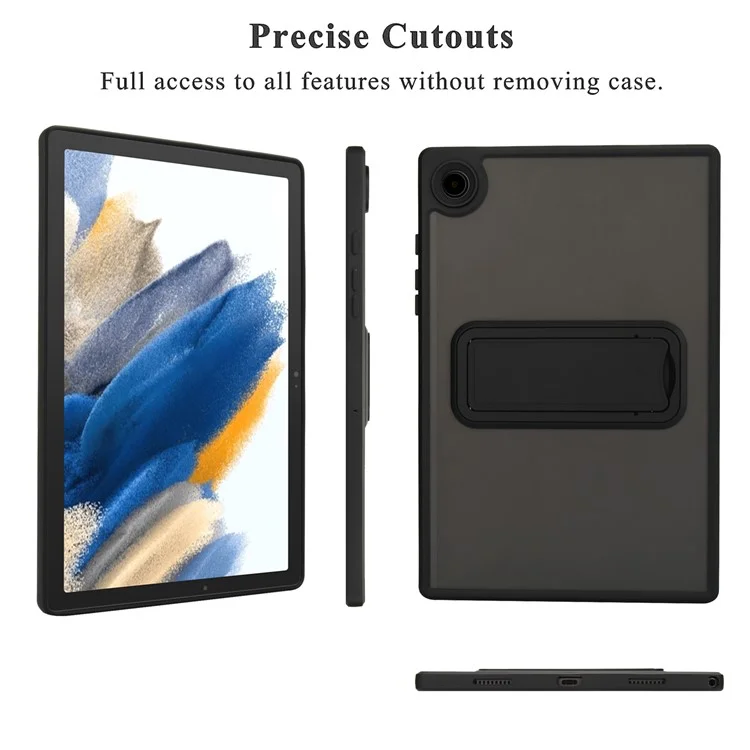 Étui pour Samsung Galaxy Tab A8 10.5 (2022) / (2021) avec support, peau TPU + PC - Couverture de tablette tactile - Noir