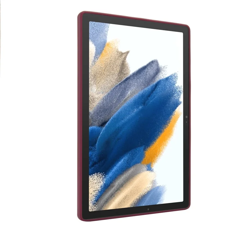 For Samsung Galaxy Tab A8 10.5 (2022) / (2021) Case with Kickstand TPU + PC Skin-Touch Tablet Cover - Wine Red