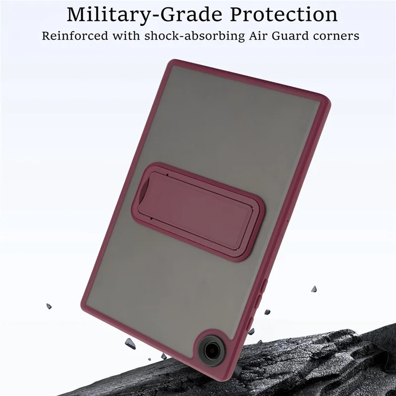 For Samsung Galaxy Tab A8 10.5 (2022) / (2021) Case with Kickstand TPU + PC Skin-Touch Tablet Cover - Wine Red