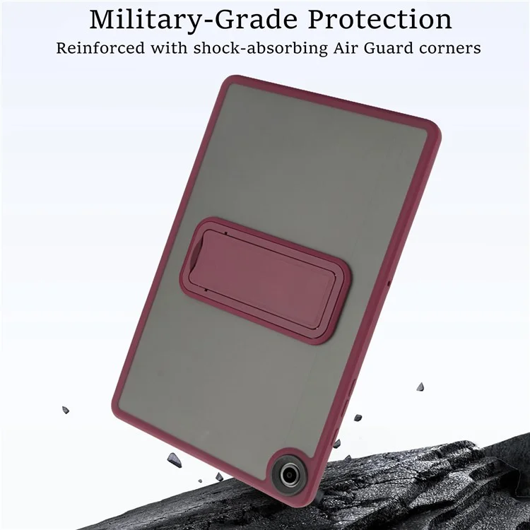 Étui pour Samsung Galaxy Tab A9+ avec support TPU + peau PC - Housse de tablette tactile - Rouge vin