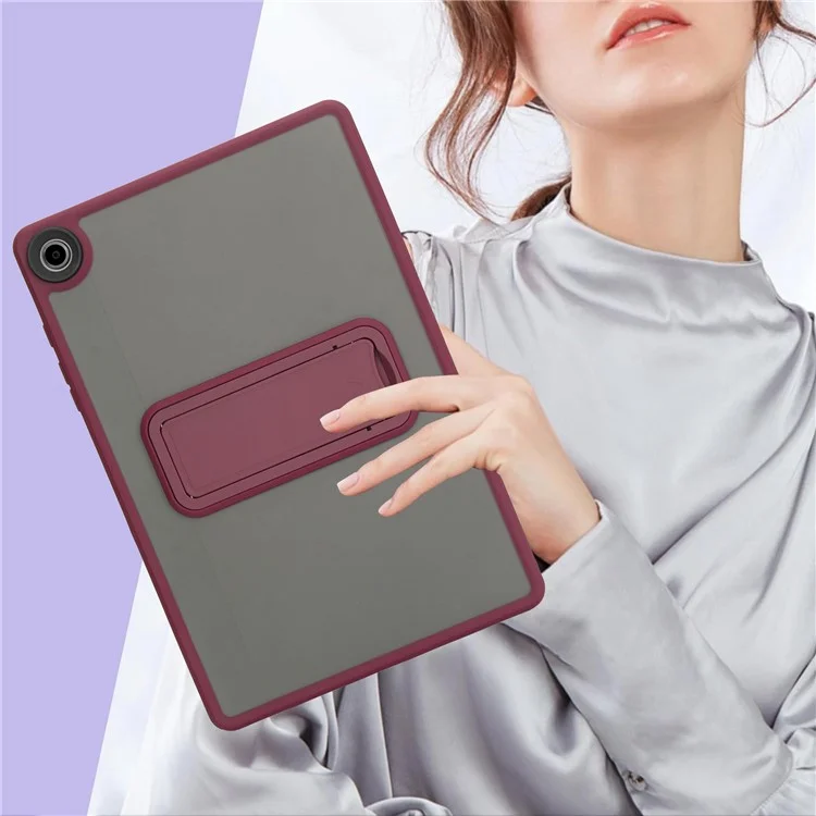 Étui pour Samsung Galaxy Tab A9+ avec support TPU + peau PC - Housse de tablette tactile - Rouge vin