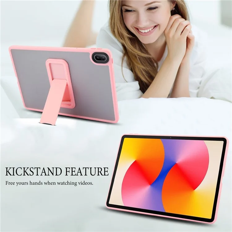 Étui pour Huawei MatePad SE 11 avec support en TPU + PC Skin-Touch Tablet Cover - Rose