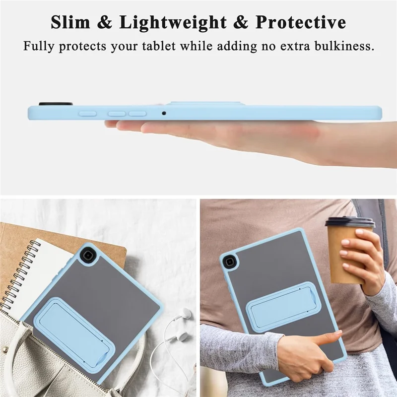 Tablet Case with Kickstand For Samsung Galaxy Tab S6 Lite (2024) / (2022) / (2020) TPU + PC Skin-touch Cover - Baby Blue